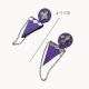 Purple Mirror Long Chain Earrings For Women